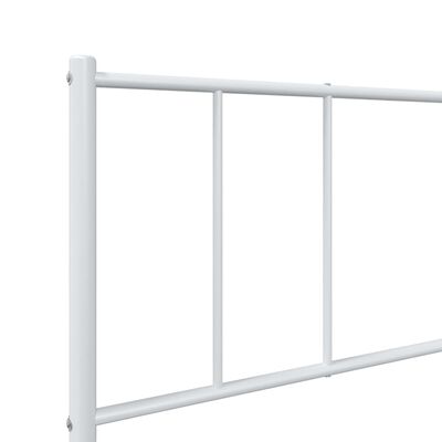 vidaXL Metal Bed Frame without Mattress with Footboard White 100x190 cm