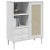 vidaXL Highboard SENJA Rattan Look White 90x40x112 cm Solid Wood Pine