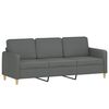 vidaXL 2 Piece Sofa Set with Cushions Dark Grey Fabric
