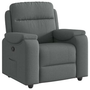 vidaXL Recliner Chair Dark Grey Fabric