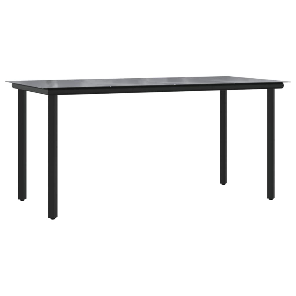 vidaXL 7 Piece Garden Dining Set Black Textilene and Steel