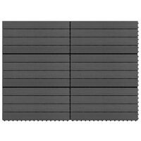 vidaXL Decking Tiles 6 pcs WPC 60x30 cm 1.08 m² Black
