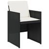 vidaXL 5 Piece Garden Dining Set with Cushions Black Poly Rattan