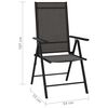 vidaXL Folding Garden Chairs 6 pcs Textilene Black