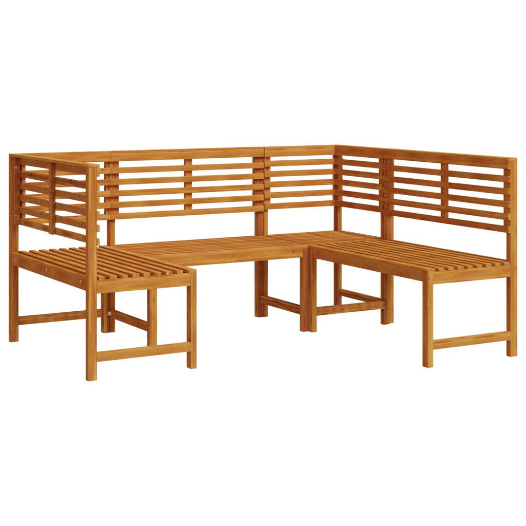 vidaXL 3-Piece Garden Bench Set - Solid Acacia Wood