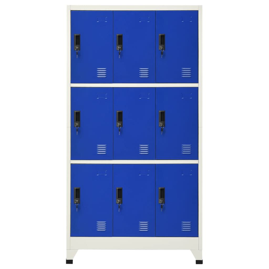 vidaXL Locker Cabinet Grey and Blue 90x45x180 cm Steel
