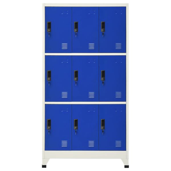 vidaXL Locker Cabinet Grey and Blue 90x45x180 cm Steel