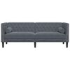 vidaXL Chesterfield Sofa with Bolsters 3-Seater Dark Grey Velvet