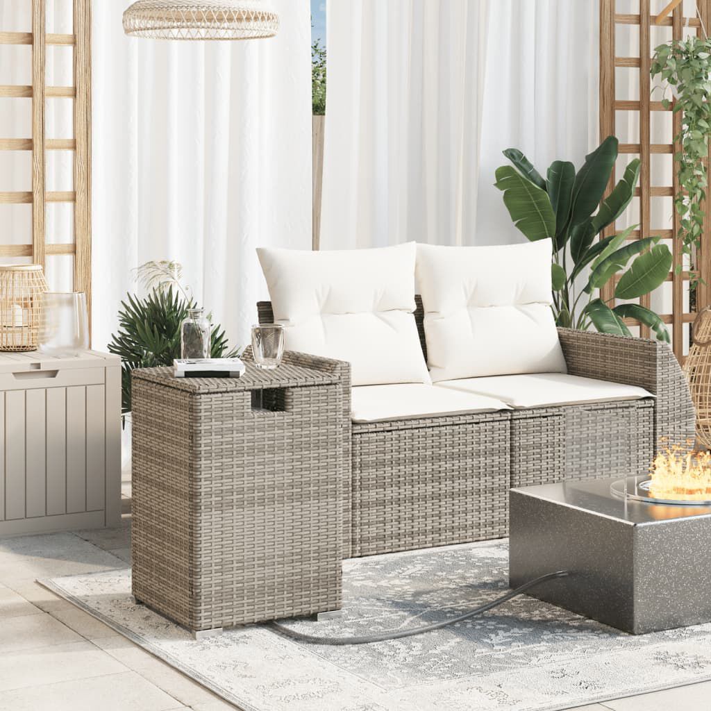 vidaXL Propane Tank Cover Table Grey 40x40x60 cm Poly Rattan