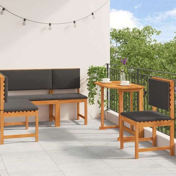 vidaXL Garden Bench Set 4 pcs Brown Solid Acacia Wood