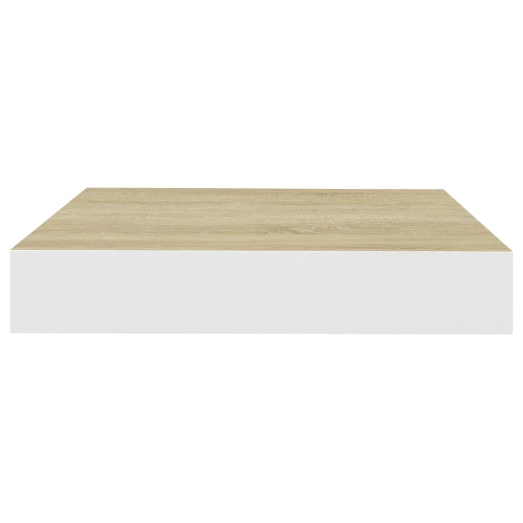 vidaXL Floating Wall Shelves 4 pcs Oak and White 23x23.5x3.8 cm MDF