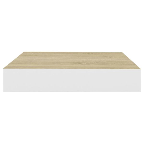 vidaXL Floating Wall Shelves 4 pcs Oak and White 23x23.5x3.8 cm MDF