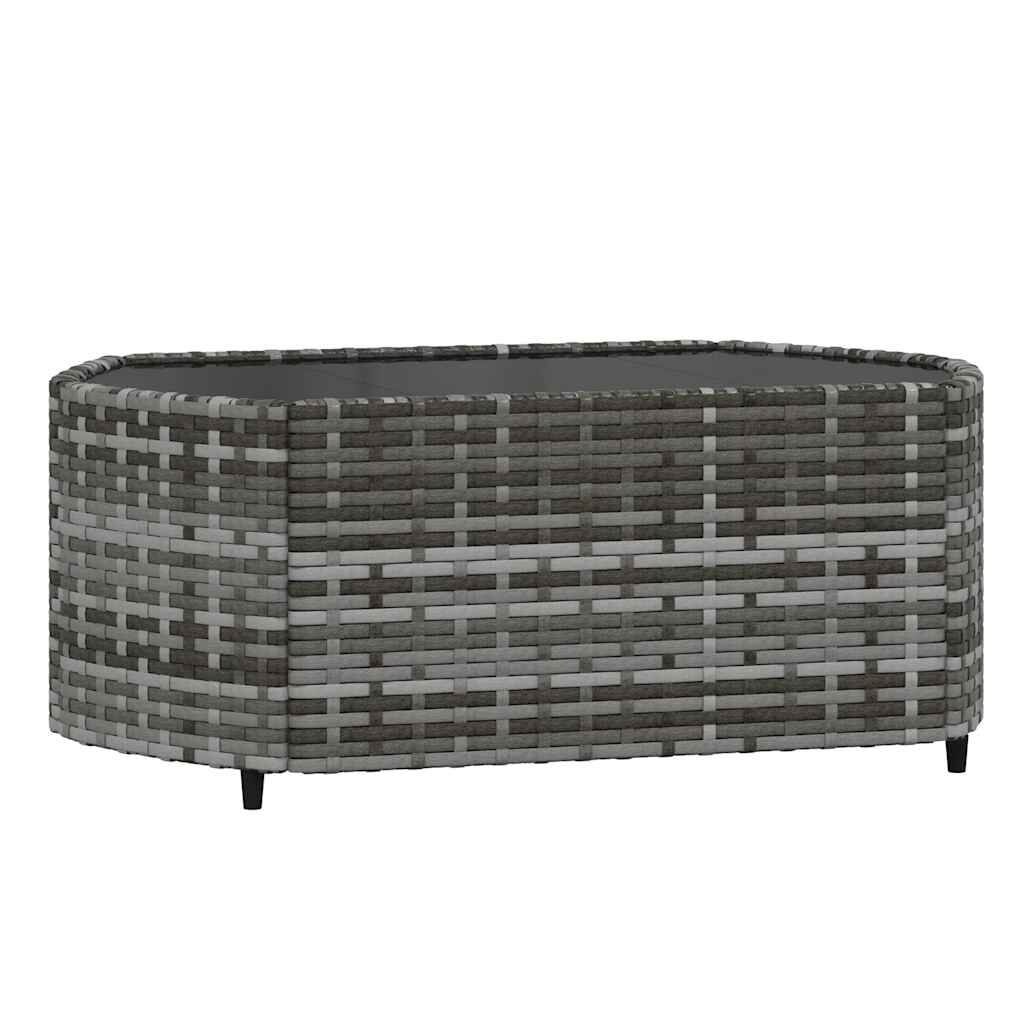 vidaXL 3 Piece Garden Lounge Set with Cushions Grey Poly Rattan