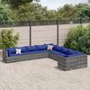 vidaXL 10 Piece Garden Sofa Set with Cushions Grey Poly Rattan