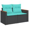 vidaXL 5 Piece Garden Sofa Set with Cushions Black Poly Rattan
