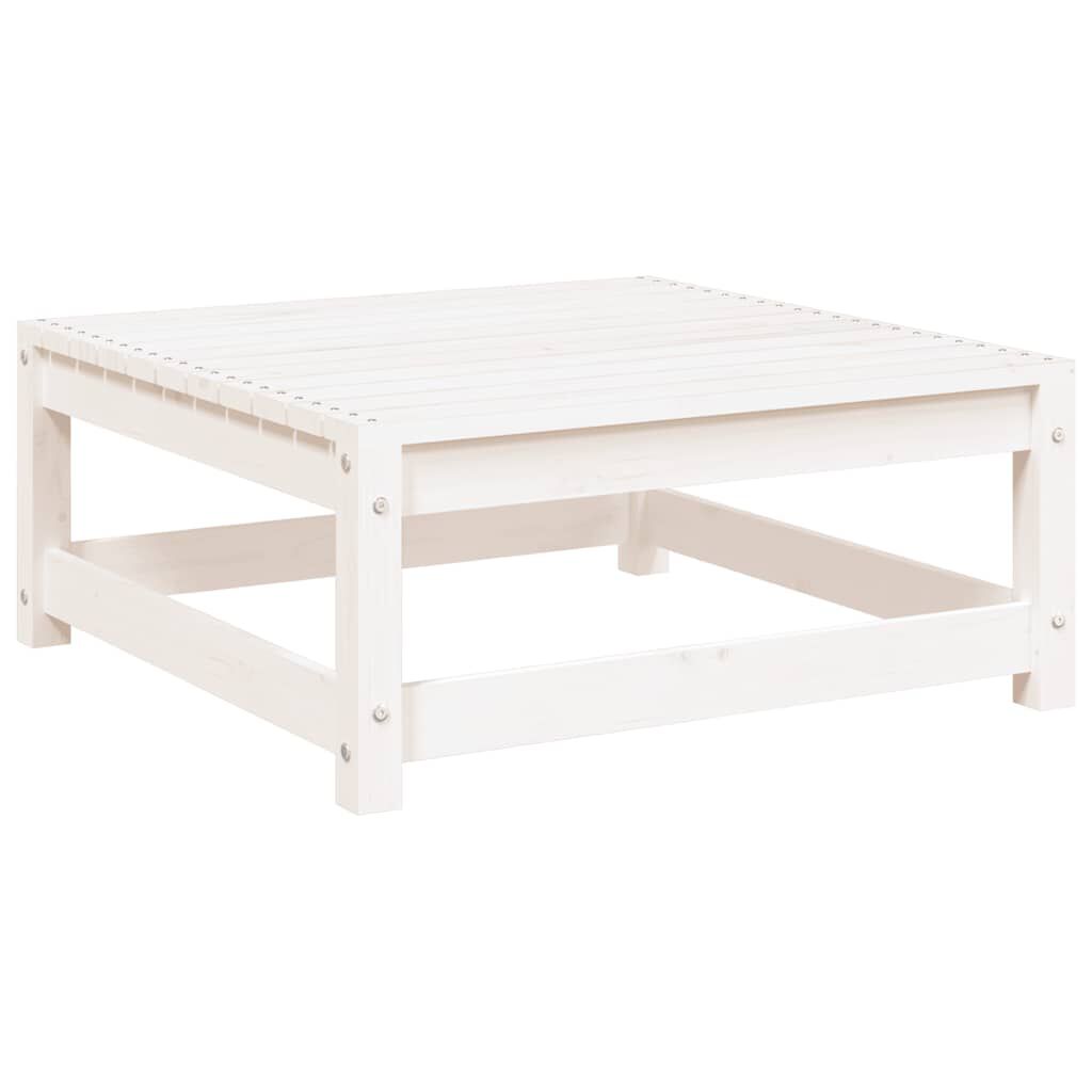 vidaXL Garden Footstools with Cushions 2 pcs White Solid Pinewood