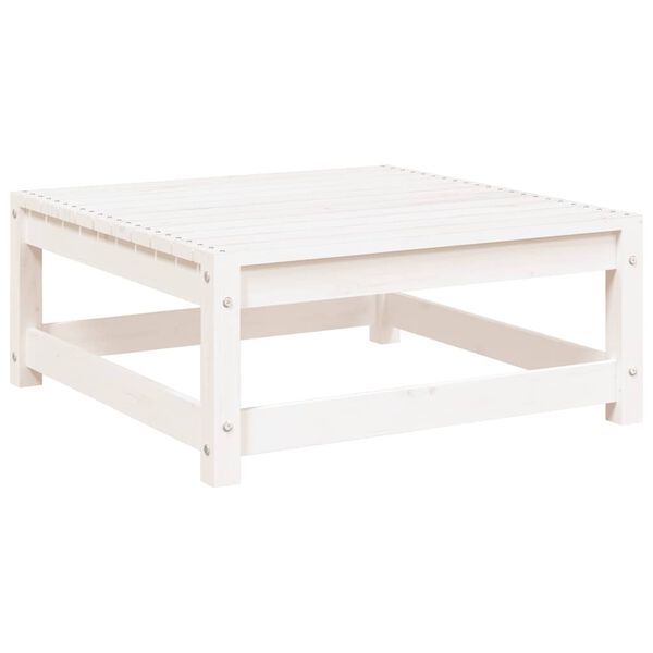 vidaXL Garden Footstools with Cushions 2 pcs White Solid Pinewood