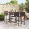 vidaXL 5 Piece Garden Bar Set Brown Poly Rattan