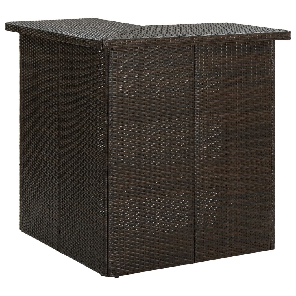 vidaXL 4 Piece Garden Bar Set with Cushions Poly Rattan Brown