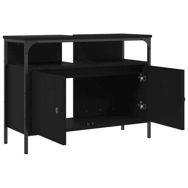 vidaXL Bathroom Sink Cabinet Black 80x30x60 cm Engineered Wood