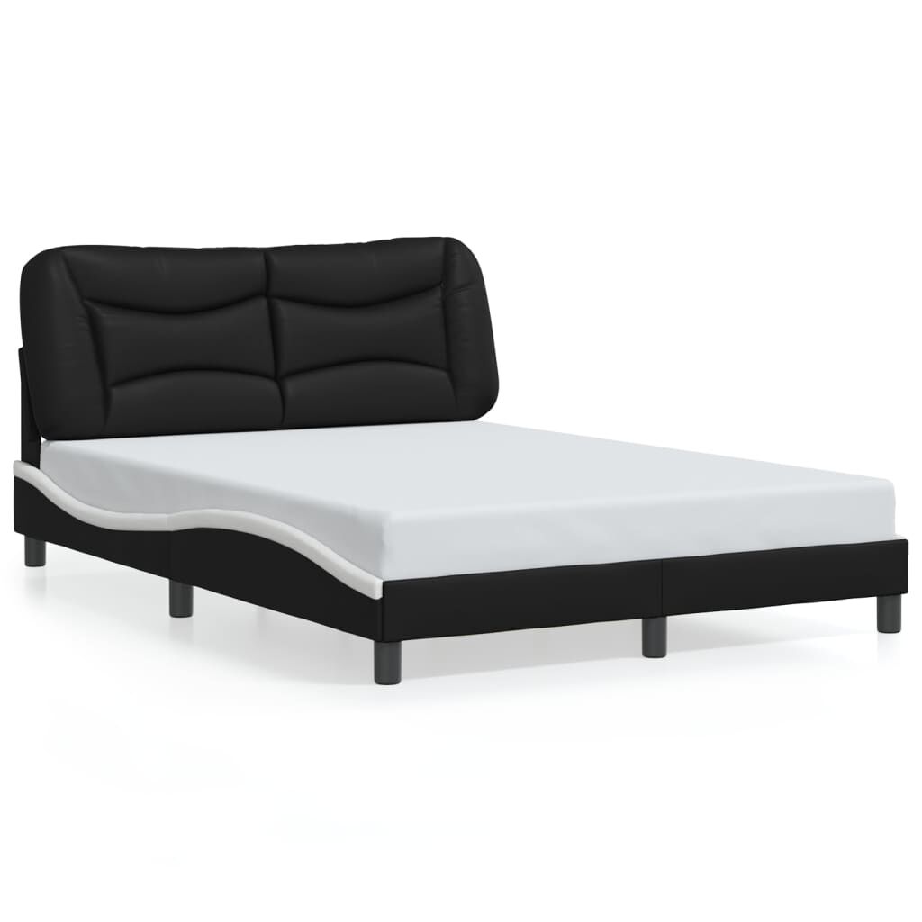 vidaXL Bed Frame without Mattress Black and White 137x187 cm Double Faux Leather