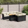 vidaXL 9 Piece Garden Sofa Set with Cushions Black Poly Rattan