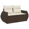 vidaXL 7 Piece Garden Sofa Set with Cushions Brown Poly Rattan