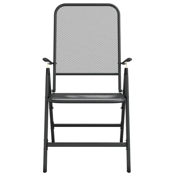 vidaXL 3 Piece Garden Dining Set Anthracite Metal Mesh