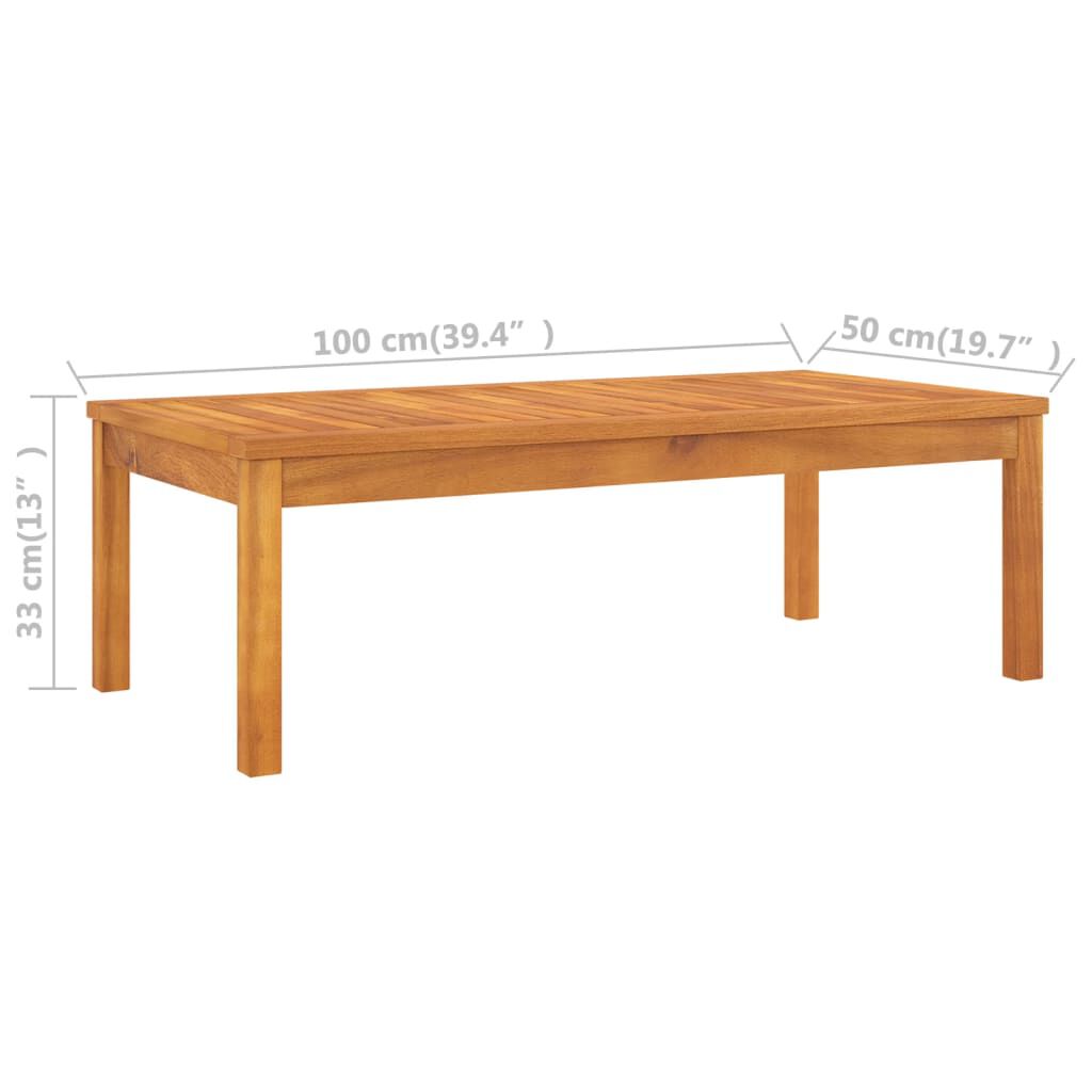 vidaXL 5 Piece Garden Lounge Set with Cushion Solid Acacia Wood