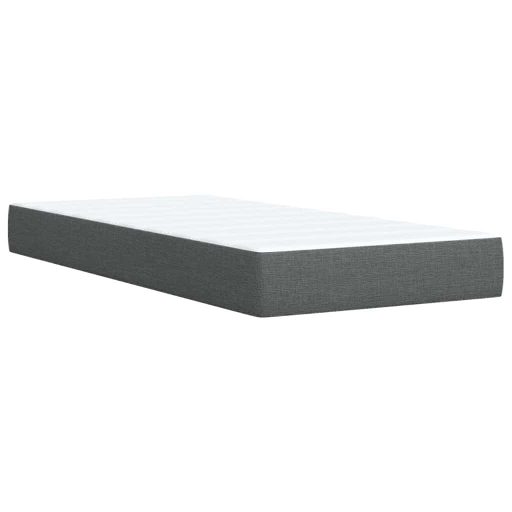 vidaXL Box Spring Bed with Mattress Dark Grey Twin XL Fabric