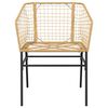 vidaXL 3 Piece Garden Dining Set Brown Poly Rattan Glass