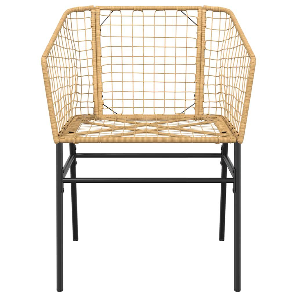vidaXL 3 Piece Garden Dining Set Brown Poly Rattan Glass