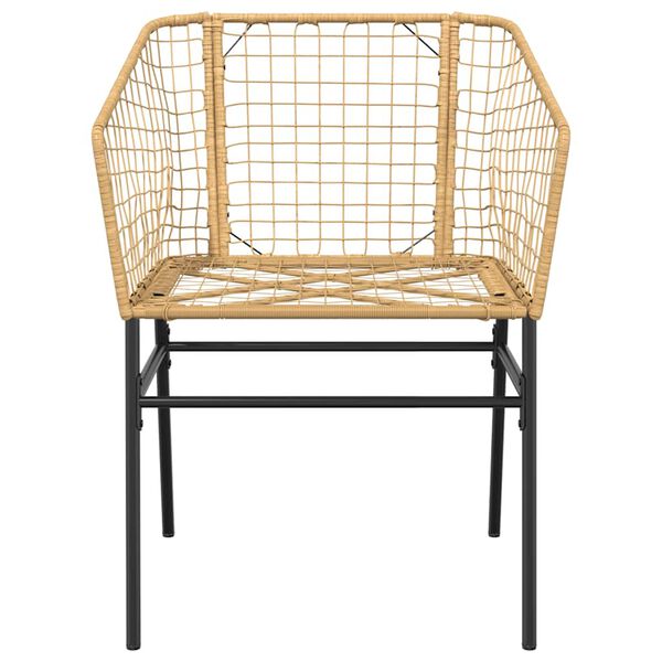 vidaXL 3 Piece Garden Dining Set Brown Poly Rattan Glass