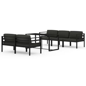 vidaXL 6 Piece Garden Lounge Set with Cushions Aluminium Anthracite
