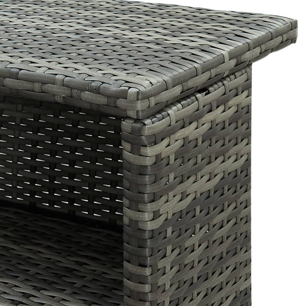 vidaXL 3 Piece Garden Bar Set with Cushions Poly Rattan Grey