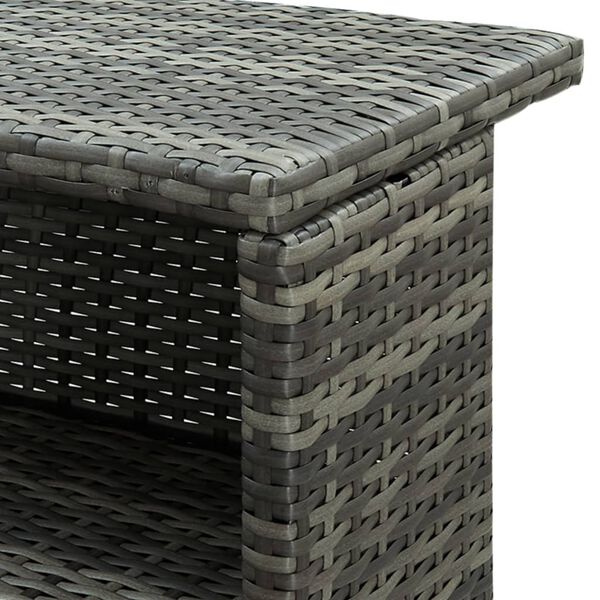 vidaXL 3 Piece Garden Bar Set with Cushions Poly Rattan Grey