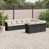 vidaXL 10 Piece Garden Sofa Set with Cushions Black Poly Rattan