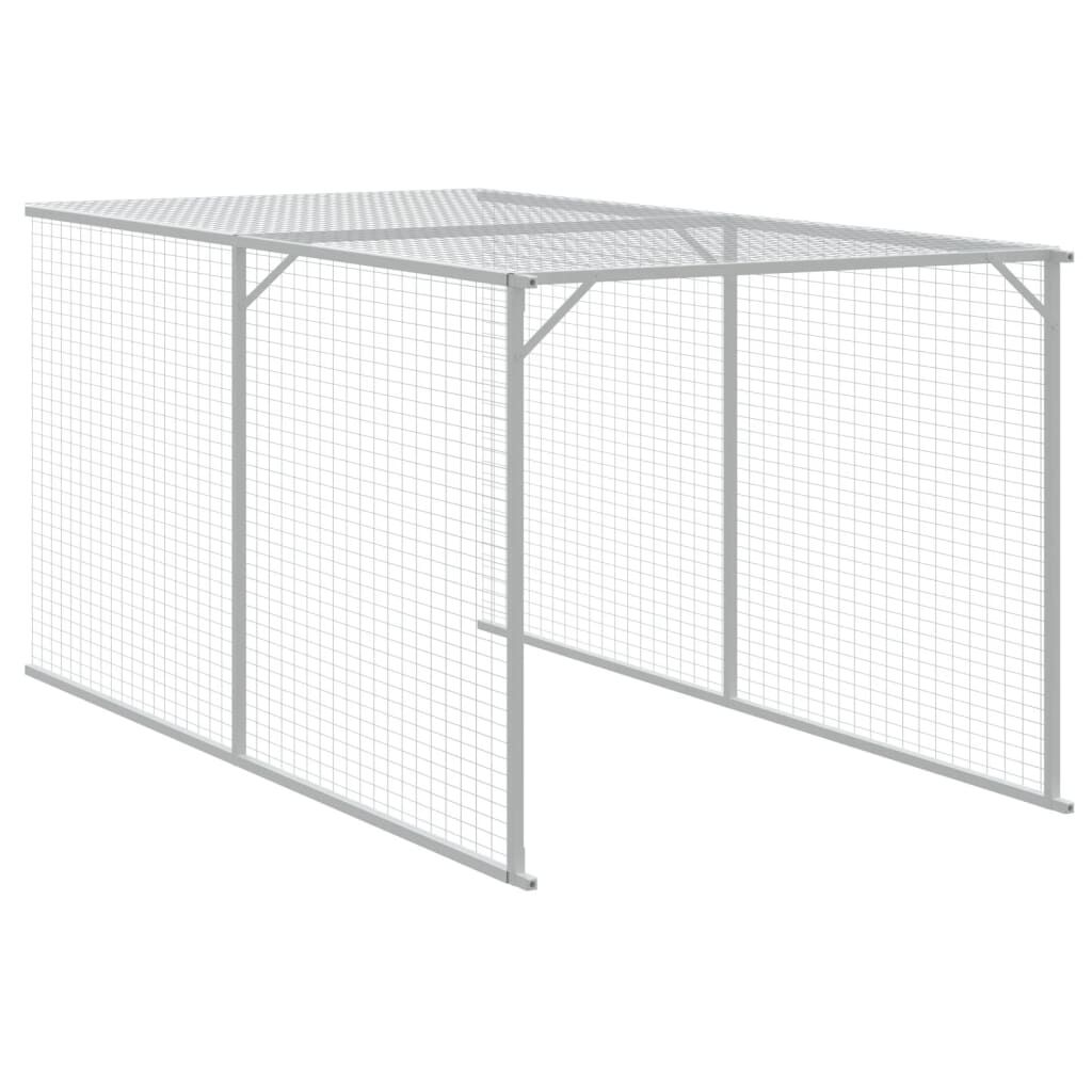 vidaXL Chicken Cage with Run Light Grey 117x1017x123 cm Galvanised Steel