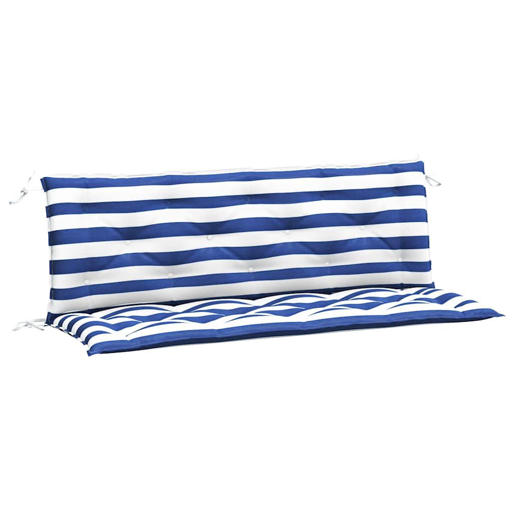 vidaXL Garden Bench Cushions 2 pcs Blue&White Stripe 150x50x7 cm Fabric