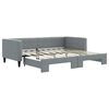 vidaXL Daybed with Trundle without Mattress Light Grey 100x190 cm
