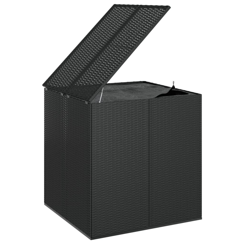 vidaXL Garden Cushion Box PE Rattan 100x97.5x104 cm Black