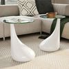 vidaXL Coffee Table 2 pcs with Round Glass Top High Gloss White
