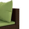 vidaXL 9 Piece Garden Sofa Set with Cushions Brown Poly Rattan