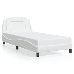 vidaXL Bed Frame "Viana" without Mattress White 100x190 cm Faux Leather
