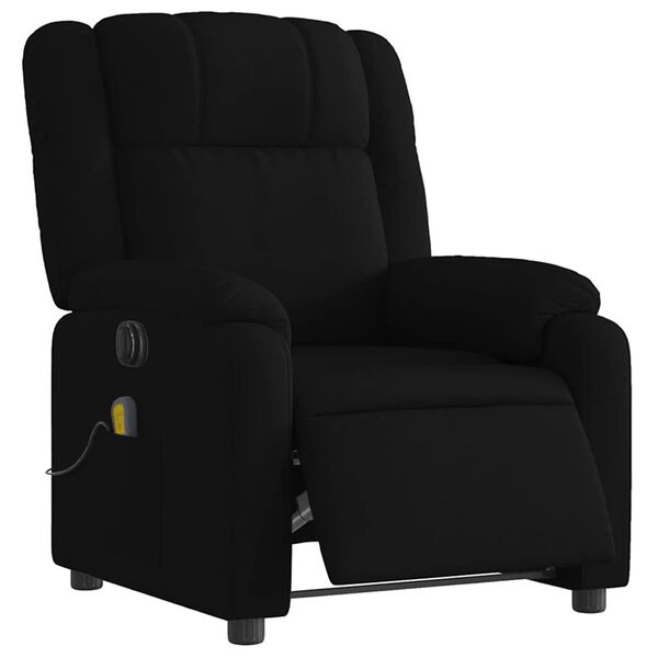 vidaXL Electric Massage Recliner Chair Black Fabric