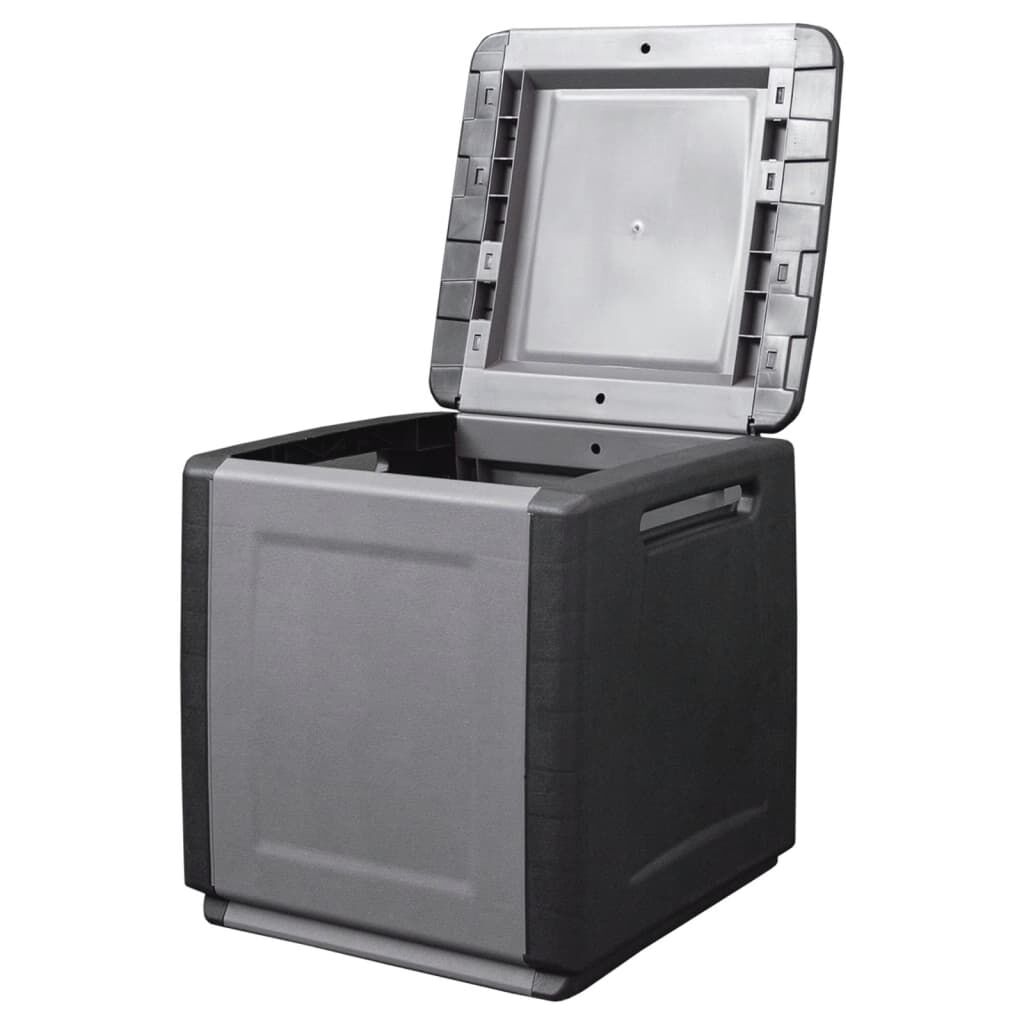 vidaXL Garden Storage Box 54x53x57 cm 130 L Dark Grey and Black