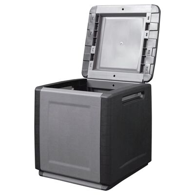 vidaXL Garden Storage Box 54x53x57 cm 130 L Dark Grey and Black