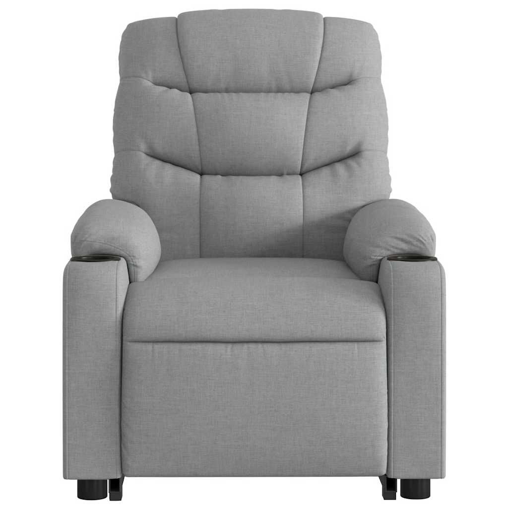 vidaXL Electric Stand up Massage Recliner Chair Light Grey Fabric