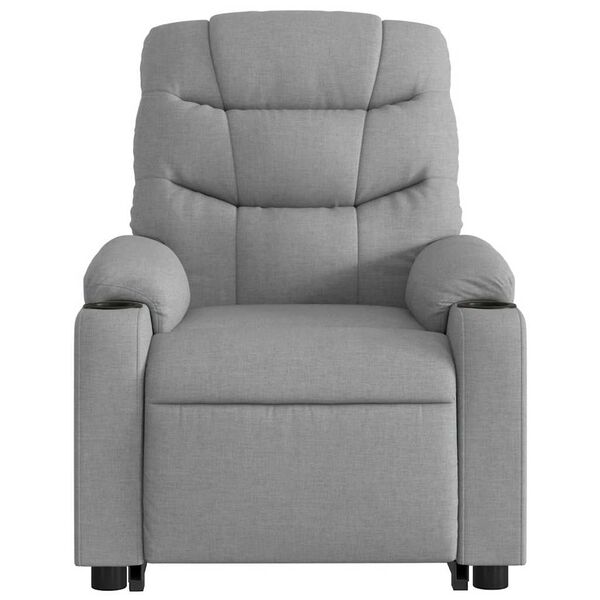 vidaXL Electric Stand up Massage Recliner Chair Light Grey Fabric