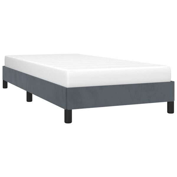 vidaXL Bed Frame without Mattress Dark Grey 100x190 cm Twin Velvet